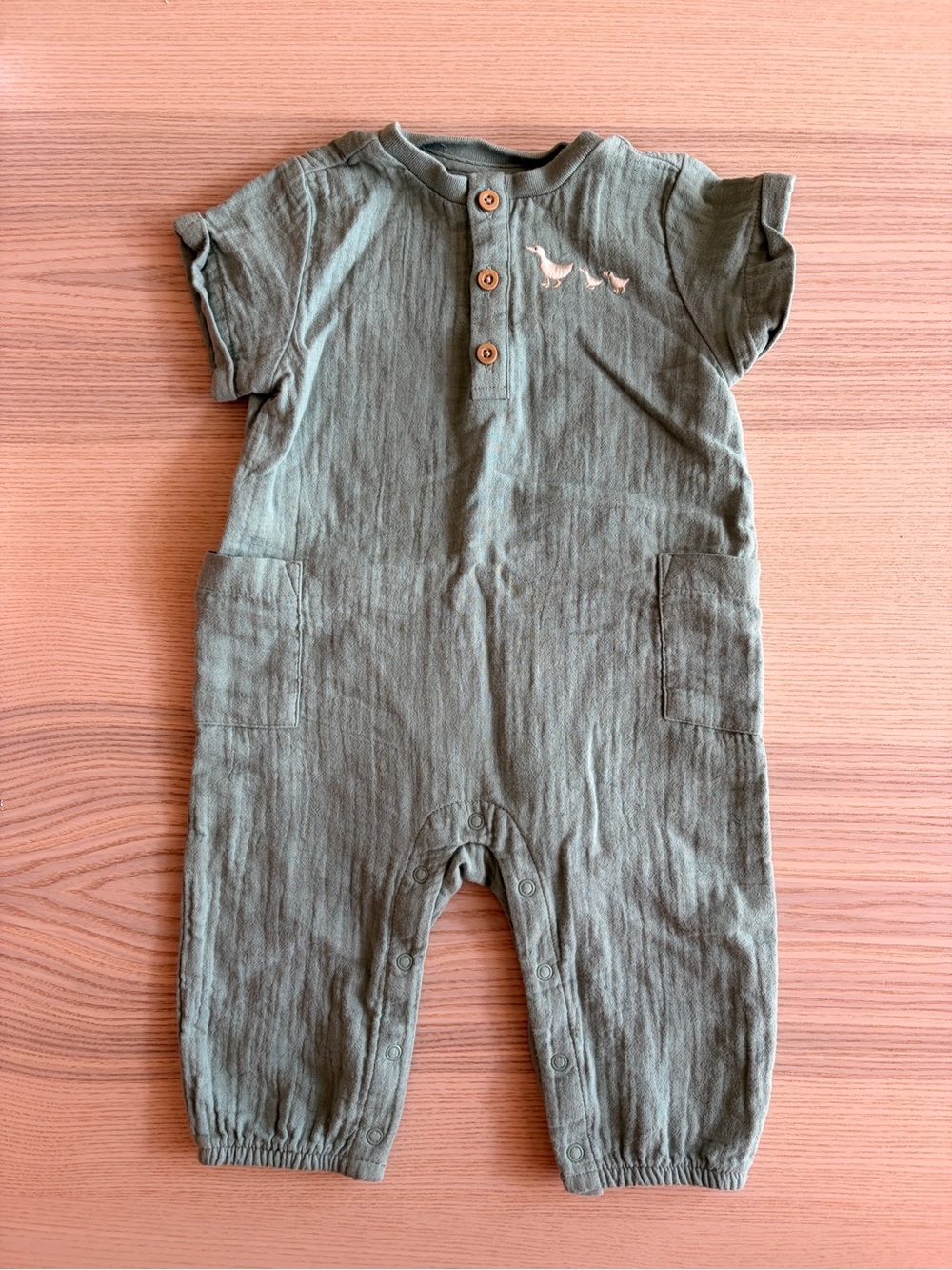 cloud island Green Short-Sleeve Romper